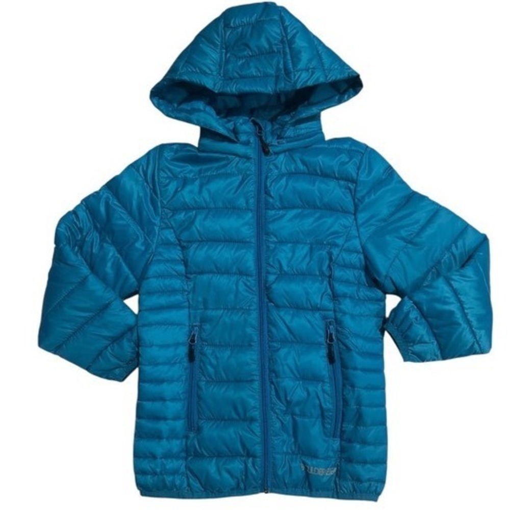Boulder Gear Girls Teal Puffer Jacket Hooded Zip Front Lightweight Warm Size S